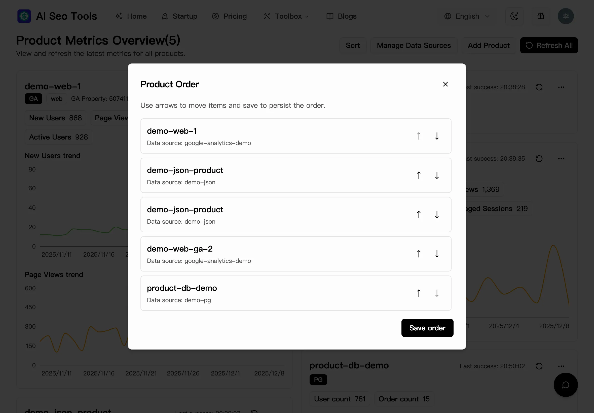 GADash Product stats preview 10